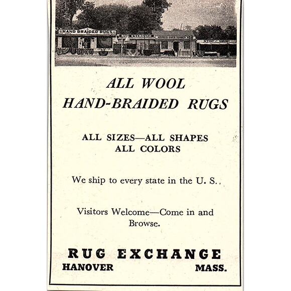 Rug Exchange All Wool Rugs Hanover MA 1952 Yankee Magazine Ad SAG5-M2 - Picture 1 of 2